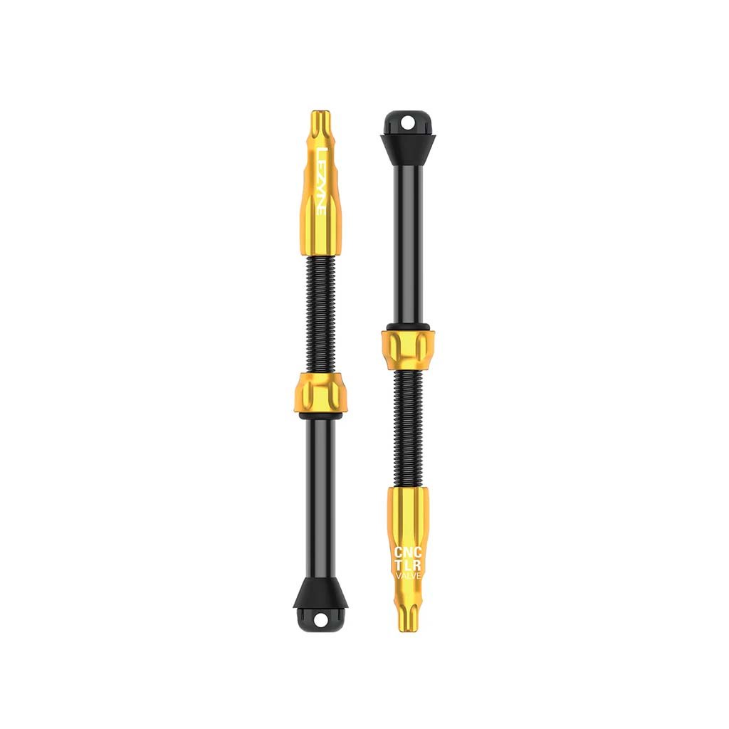 Tubeless Valves Lezyne Lezyne CNC TLR Tubeless Valve Pro 60mm Gold Pair Dark Khaki