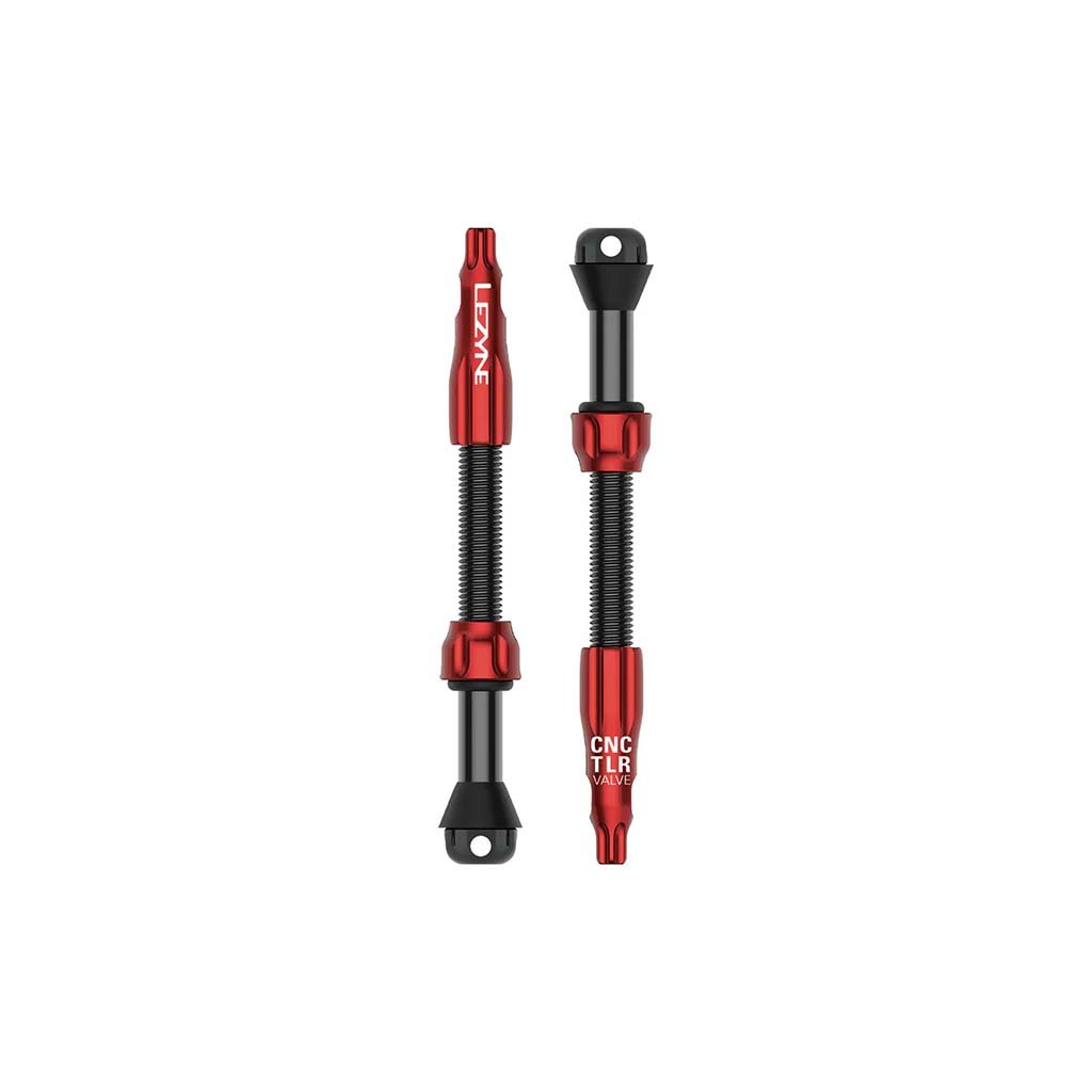 Tubeless Valves Lezyne Lezyne CNC TLR Tubeless Valve Pro 60mm Red Pair Dark Slate Gray