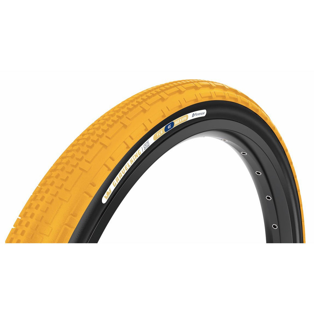 Tires Panaracer Panaracer GravelKing SK Tire - 700 x 45 Tubeless Folding Honey Butter/Black Goldenrod