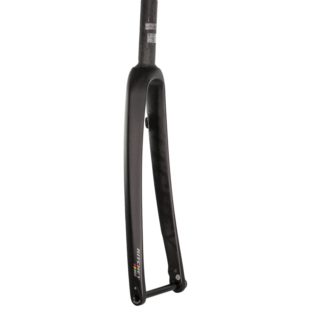 Rigid Forks Ritchey Ritchey WCS Carbon Road Disc Fork - 1-1/8" 46mm Rake Flat Mount  12mm Thru x 100mm BLK Dark Slate Gray
