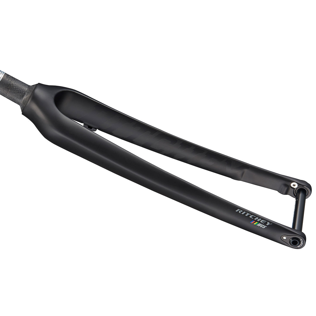 Cyclocross/Hybrid Fork Ritchey Ritchey WCS Carbon Cross Disc Fork - Tapered 45mm Rake 12mm Thru Axle Flat Mount 2020 Model Matte Carbon Dark Slate Gray