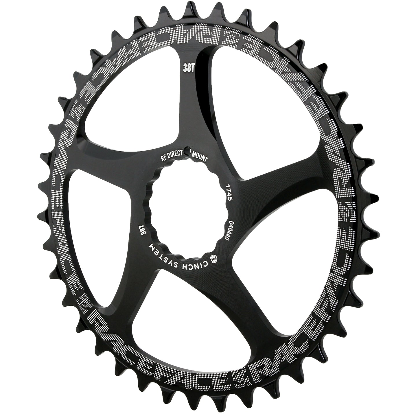 Chainrings Race Face RaceFace Narrow Wide Chainring: Direct Mount CINCH 38t Black Dark Slate Gray