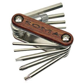 Multi Tools Soma Soma Woodie 10-Function Multi-Tool Wood/Chrome Dim Gray