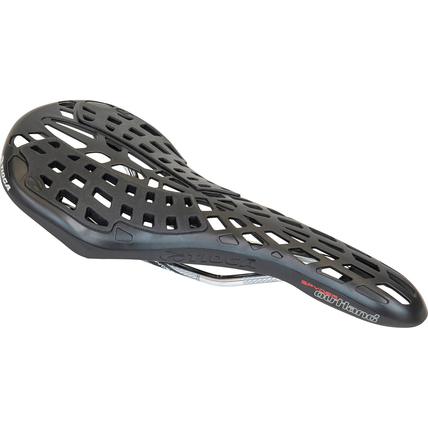 Saddles Tioga Tioga Spyder Outland Saddle CrMo Rail - Black Dark Slate Gray