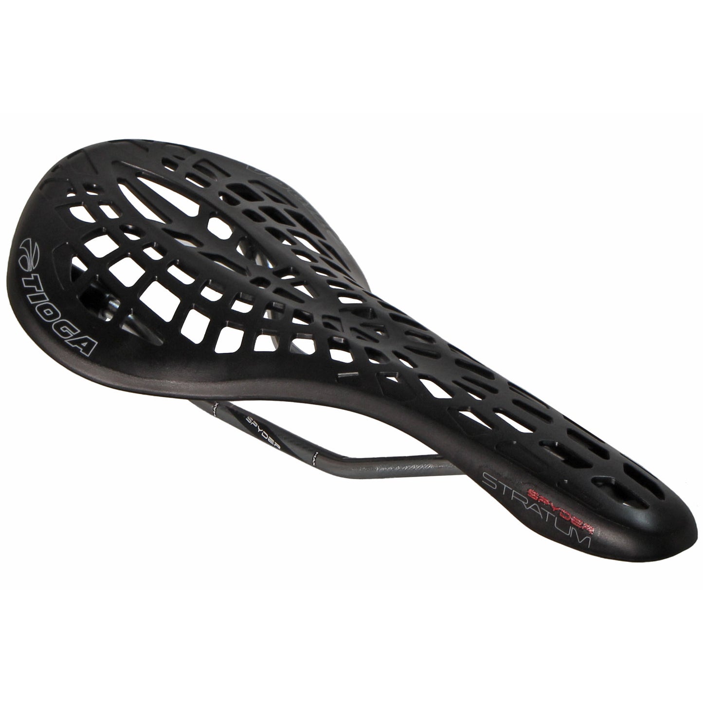 Saddles Tioga Tioga Spyder Stratum Saddle CrMo Rail - Blk Dark Slate Gray