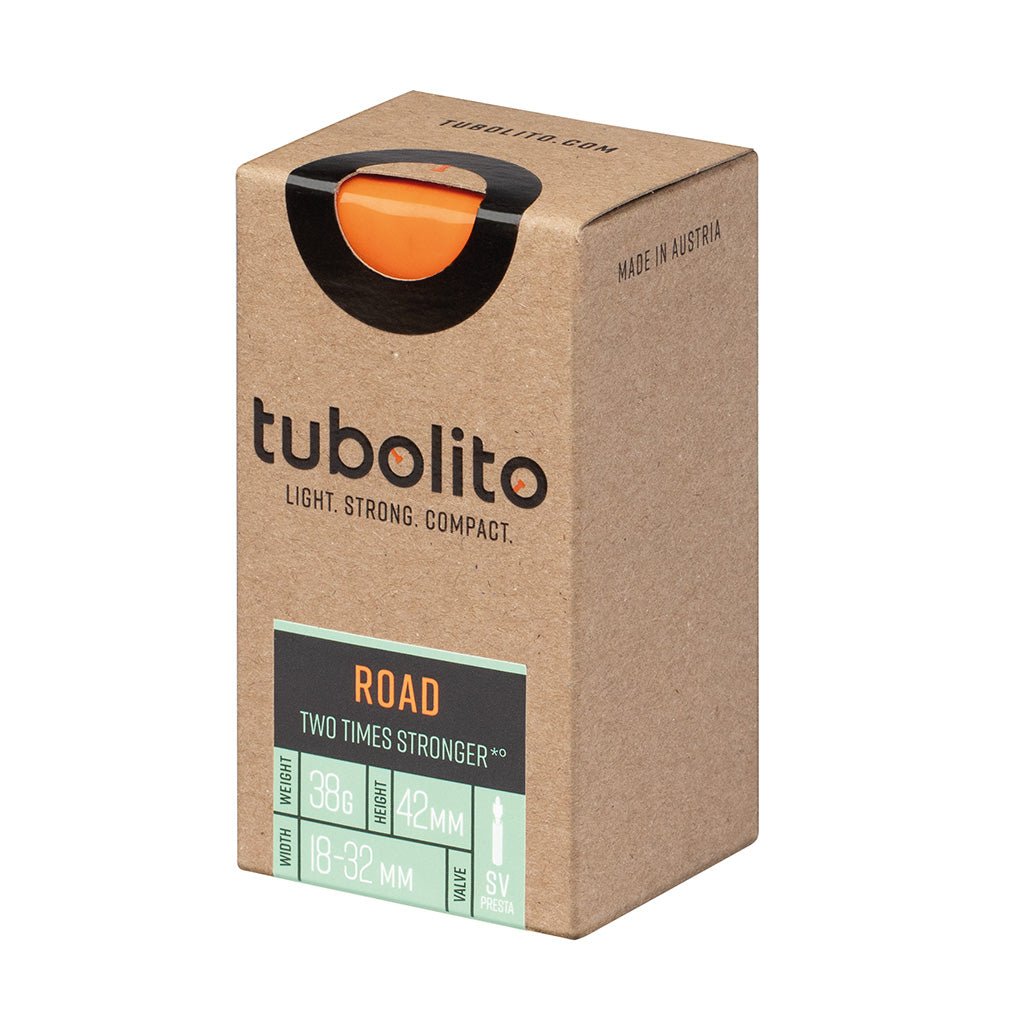 Tube Tubolito Tubolito Tubo Road Tube - 700 x 18-32mm 42mm Presta Valve Orange Rosy Brown
