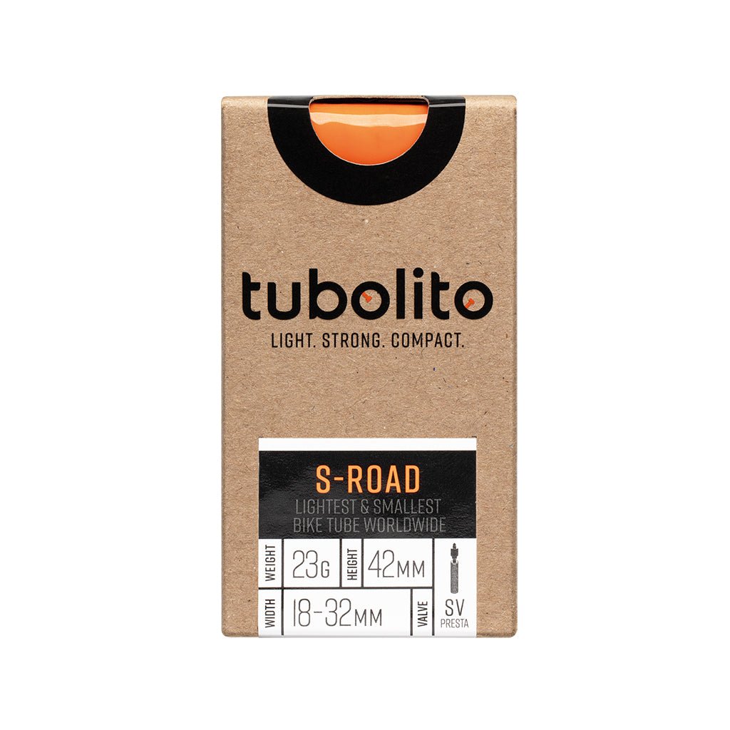Tube Tubolito Tubolito S-Tubo Road Tube - 700 x 18-28mm 42mm Presta Valve Orange Rosy Brown