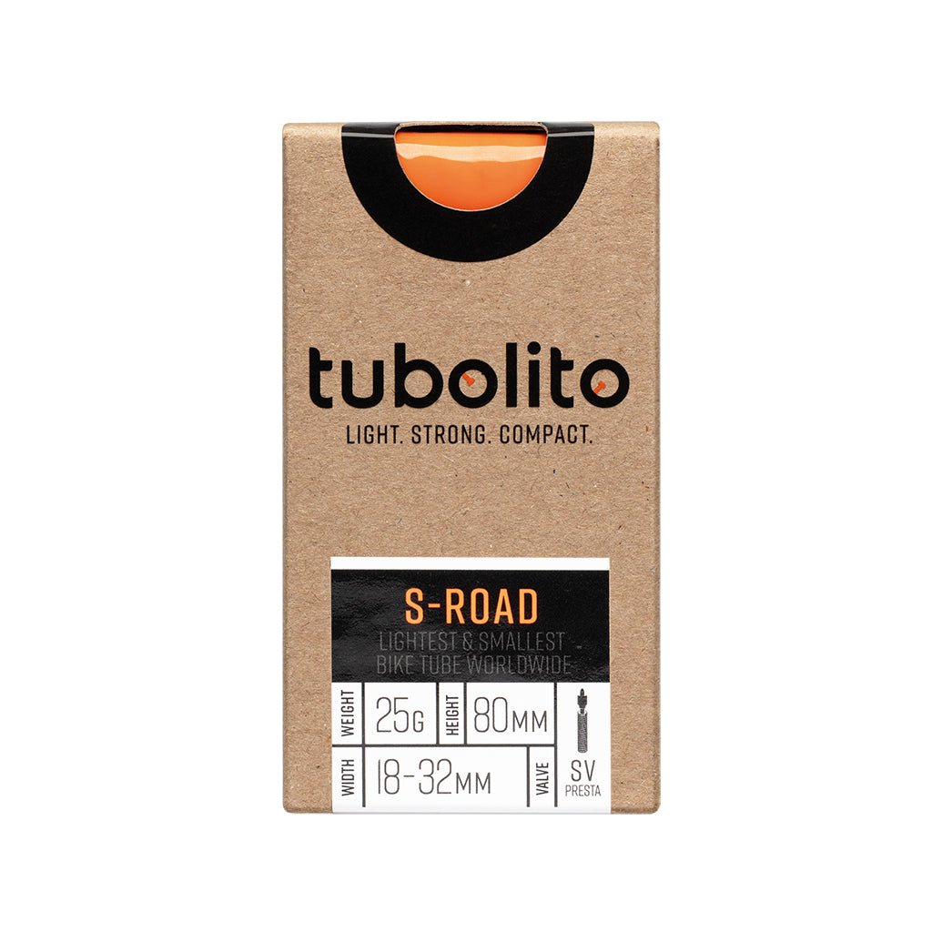 Tube Tubolito Tubolito S-Tubo Road Tube - 700 x 18-32mm 80mm Presta Valve Orange Rosy Brown