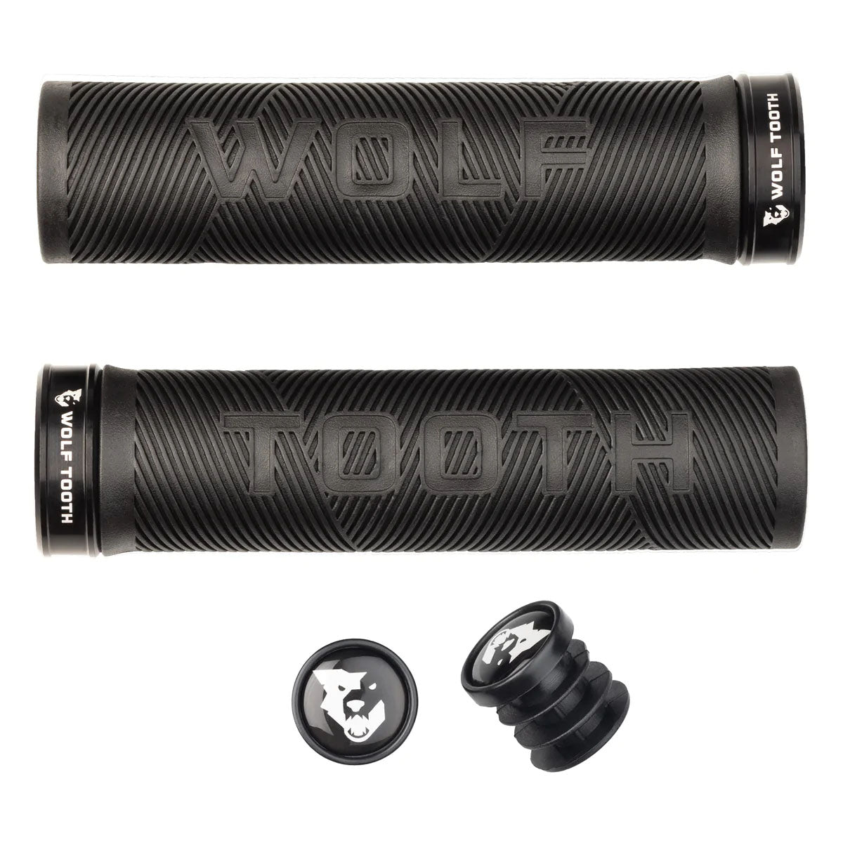 Lock-On Grips Wolf Tooth Wolf Tooth Components Echo Lock-On Grip Set Black/Black Dark Slate Gray