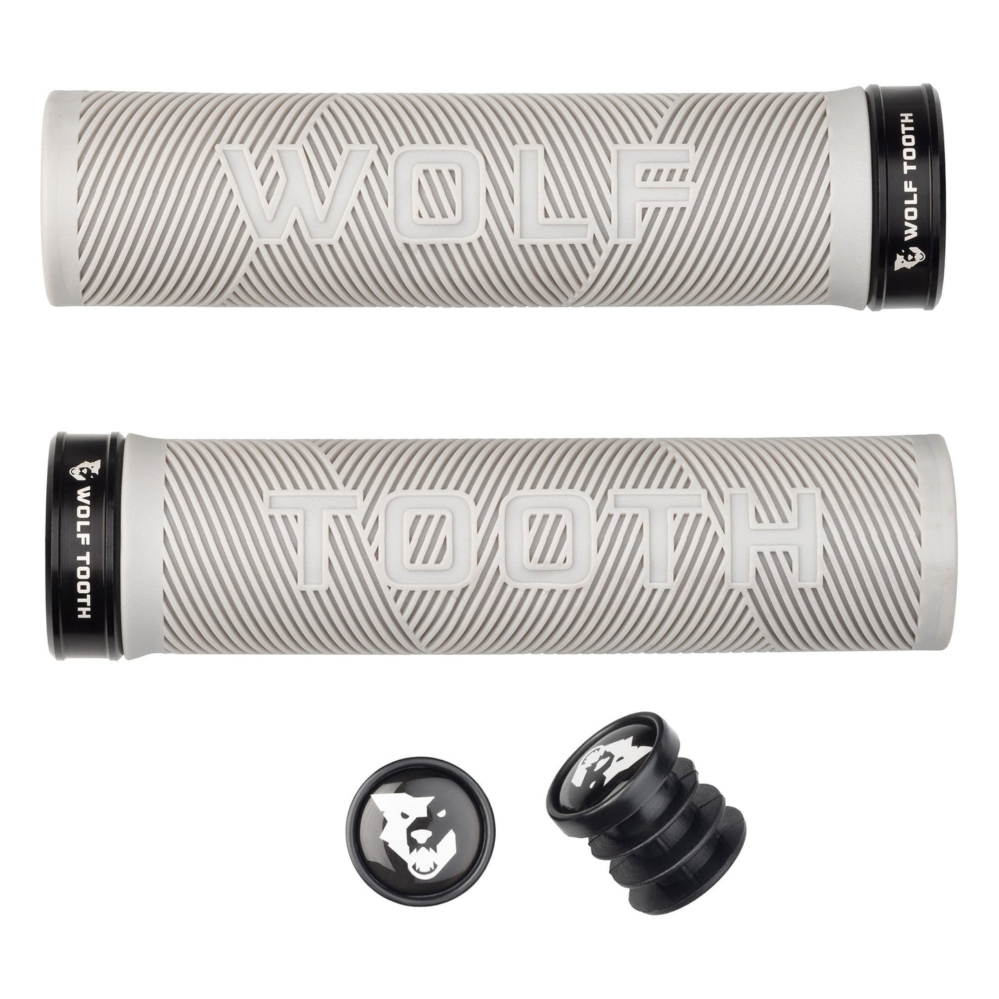Lock-On Grips Wolf Tooth Wolf Tooth Components Echo Lock-On Grip Set Gray/Black Gray