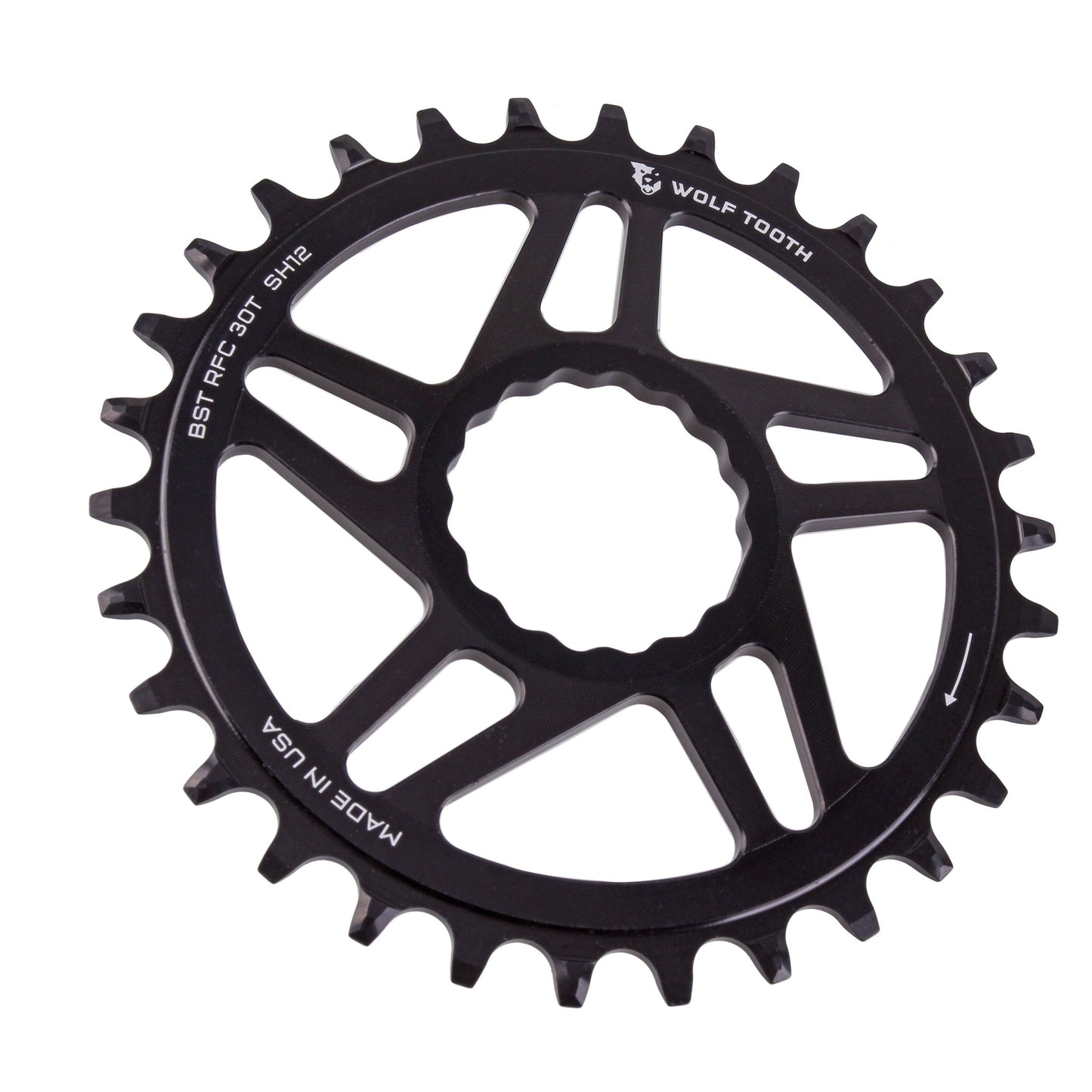 Chainrings Wolf Tooth Wolf Tooth Direct Mount Chainring - 30t RaceFace/Easton CINCH Direct Mount Boost 3mm Offset Requires 12-Speed Hyperglide+ Chain BLK Dark Slate Gray