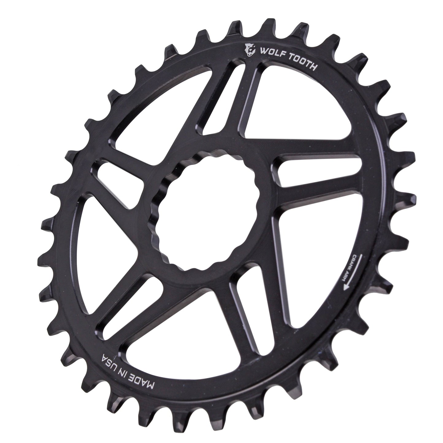 Chainrings Wolf Tooth Wolf Tooth Direct Mount Chainring - 34t RaceFace/Easton CINCH Direct Mount Boost 3mm Offset Requires 12-Speed Hyperglide+ Chain BLK Dark Slate Gray