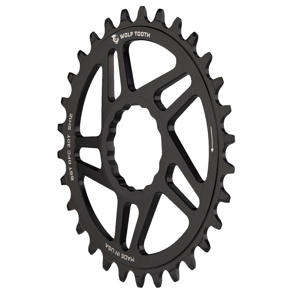 Chainrings Wolf Tooth Wolf Tooth Direct Mount Chainring - 30t RaceFace/Easton CINCH Direct Mount Drop-Stop B For Boost Cranks 3mm Offset BLK Dark Slate Gray