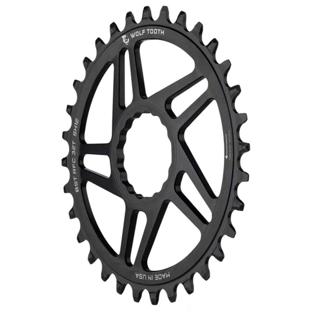 Chainrings Wolf Tooth Wolf Tooth Direct Mount Chainring - 32t RaceFace/Easton CINCH Direct Mount Drop-Stop B For Boost Cranks 3mm Offset BLK Dark Slate Gray