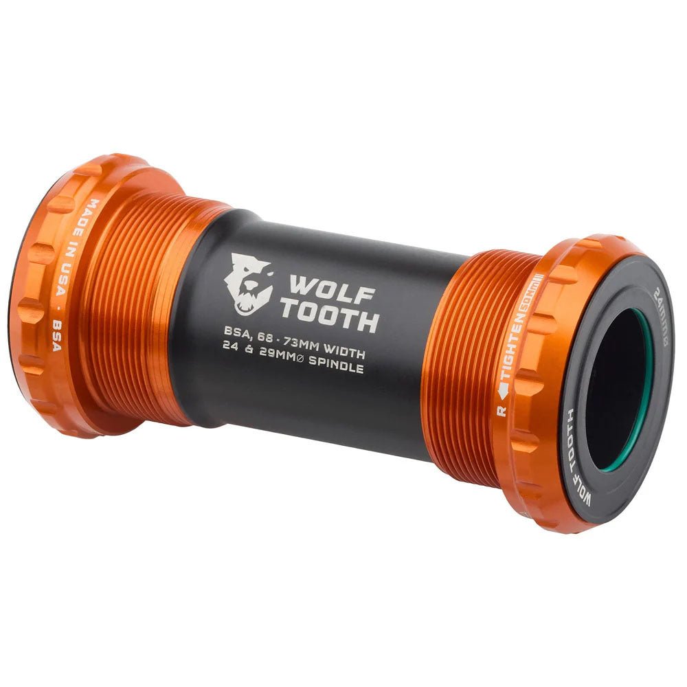 Bottom Brackets Wolf Tooth Wolf Tooth Bottom Bracket - English (BSA) 68/73mm For 24mm Spindle Orange Chocolate