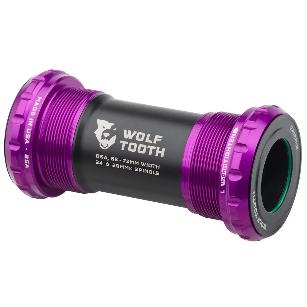 Bottom Brackets Wolf Tooth Wolf Tooth Bottom Bracket - English BSA 68/73mm For 24mm Spindle Ultraviolet Purple Dark Slate Blue