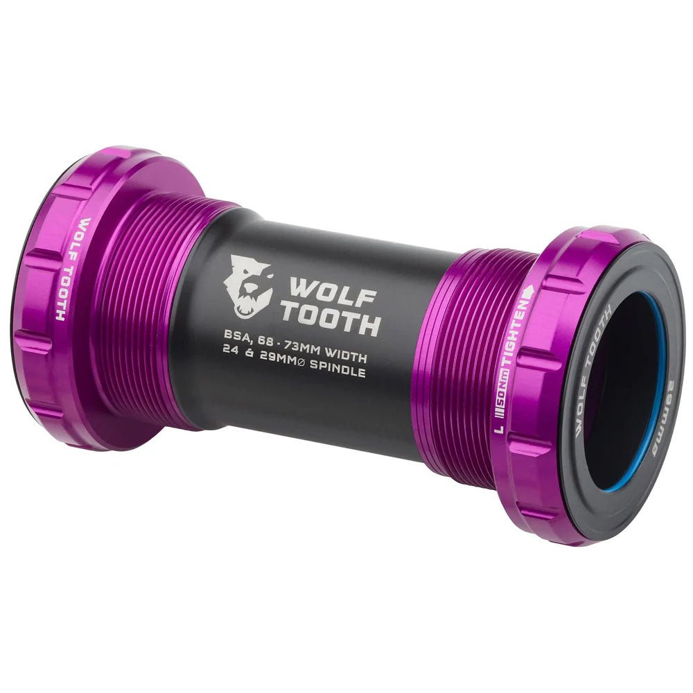 Bottom Brackets Wolf Tooth Wolf Tooth Bottom Bracket - English BSA 68/73mm For 29mm Spindle Ultraviolet Purple Dim Gray