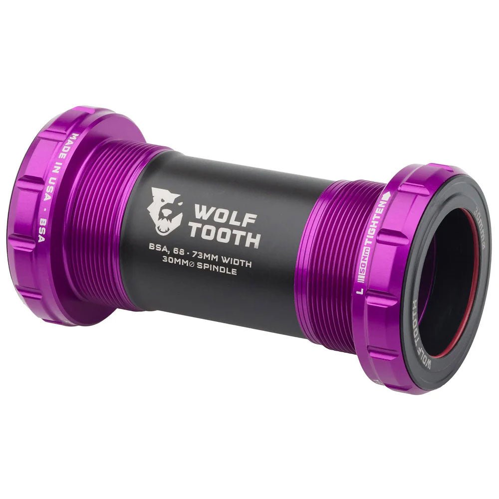Bottom Brackets Wolf Tooth Wolf Tooth Bottom Bracket - English BSA 68/73mm For 30mm Spindle Ultraviolet Purple Dim Gray