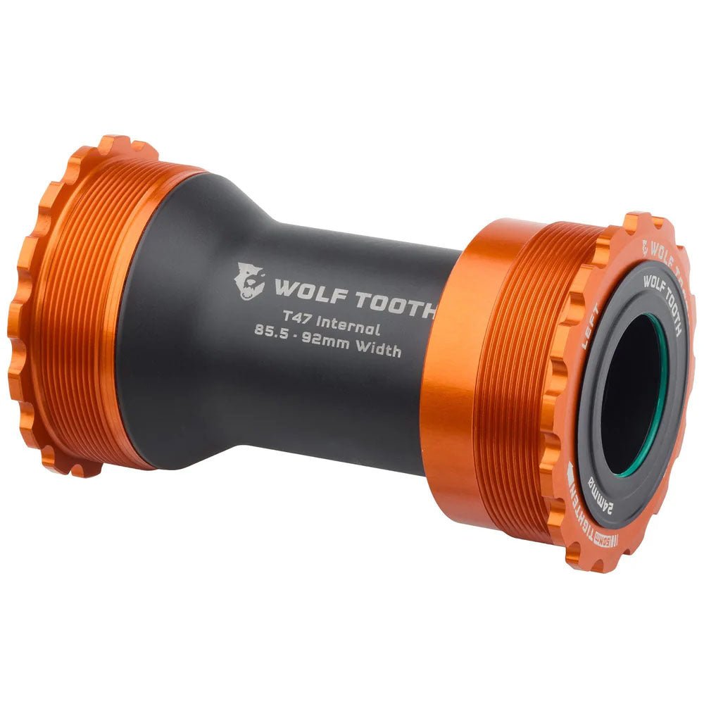 Bottom Brackets Wolf Tooth Wolf Tooth Bottom Bracket - T47 Inboard 85.5/92mm For 24mm Spindle Orange Chocolate