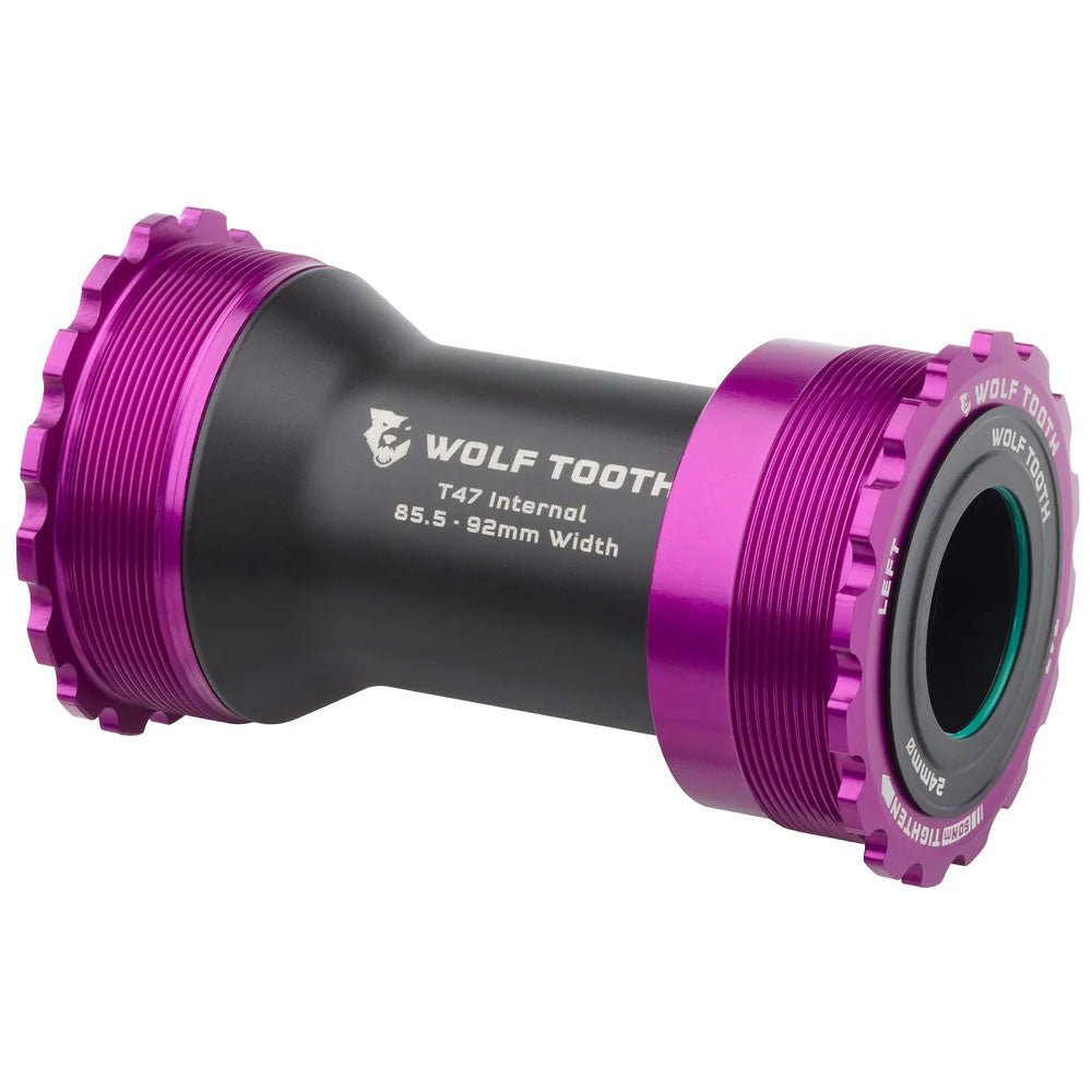 Bottom Brackets Wolf Tooth Wolf Tooth Bottom Bracket - T47 Inboard 85.5/92mm For 24mm Spindle Ultraviolet Purple Dim Gray