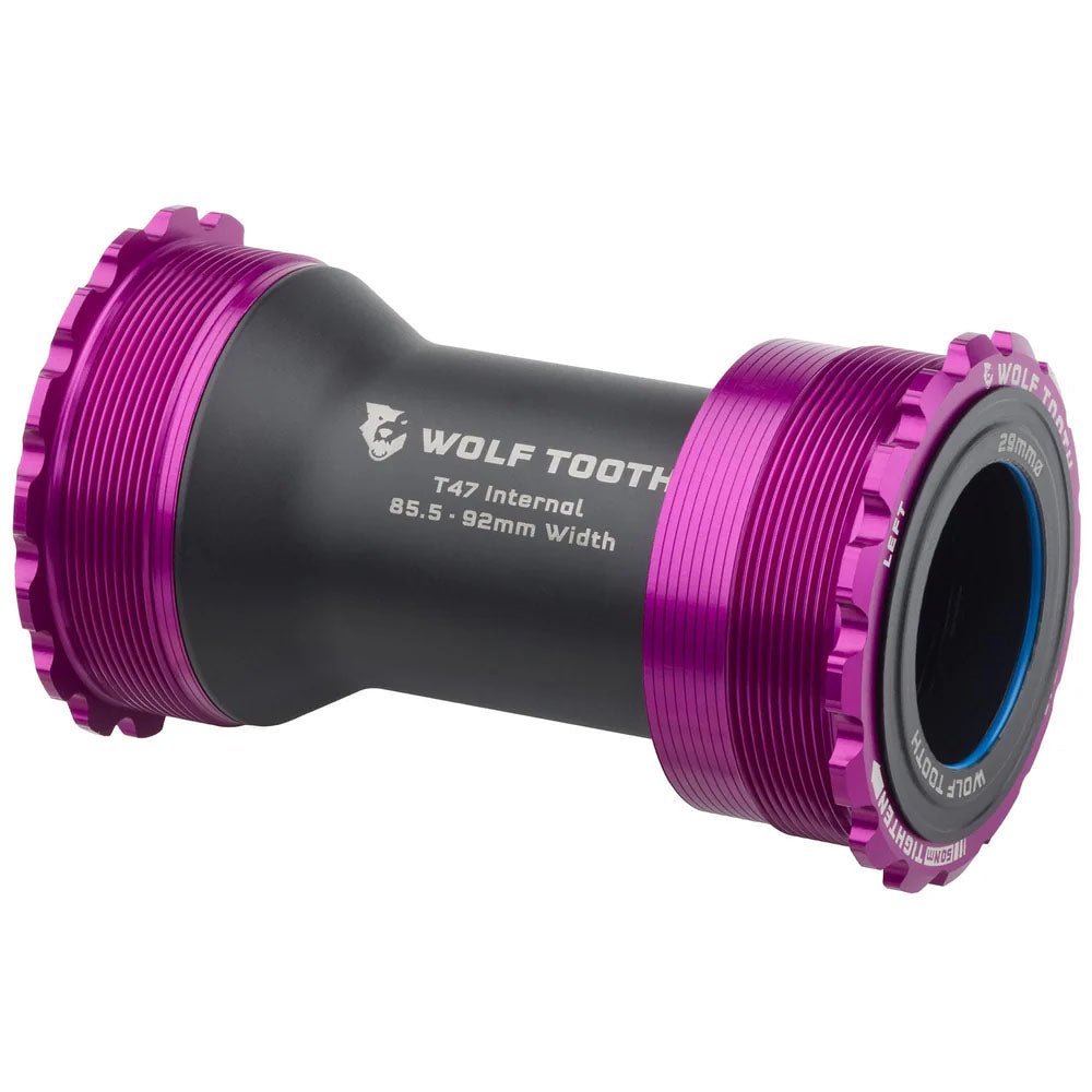 Bottom Brackets Wolf Tooth Wolf Tooth Bottom Bracket - T47 Inboard 85.5/92mm For 29mm Spindle Ultraviolet Purple Dark Slate Gray