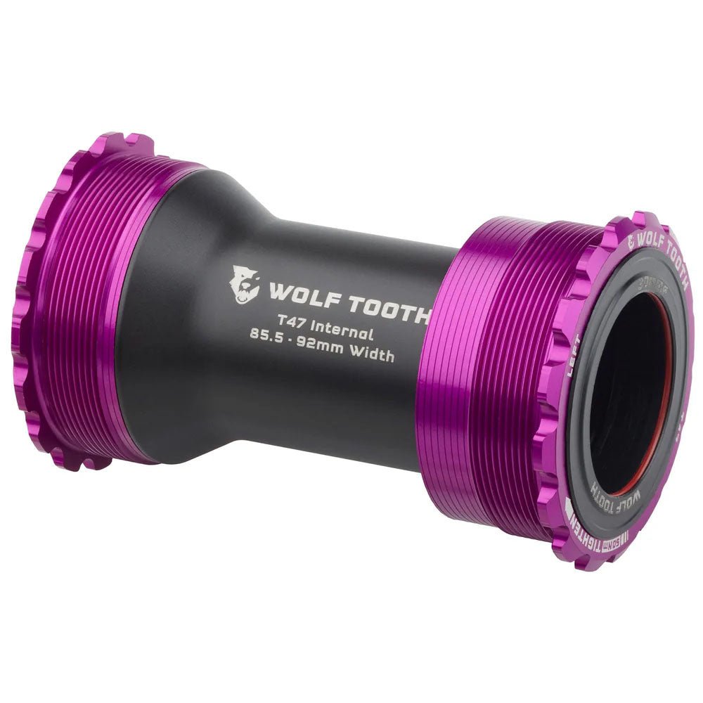 Bottom Brackets Wolf Tooth Wolf Tooth Bottom Bracket - T47 Inboard 85.5/92mm For 30mm Spindle Ultraviolet Purple Dark Slate Gray