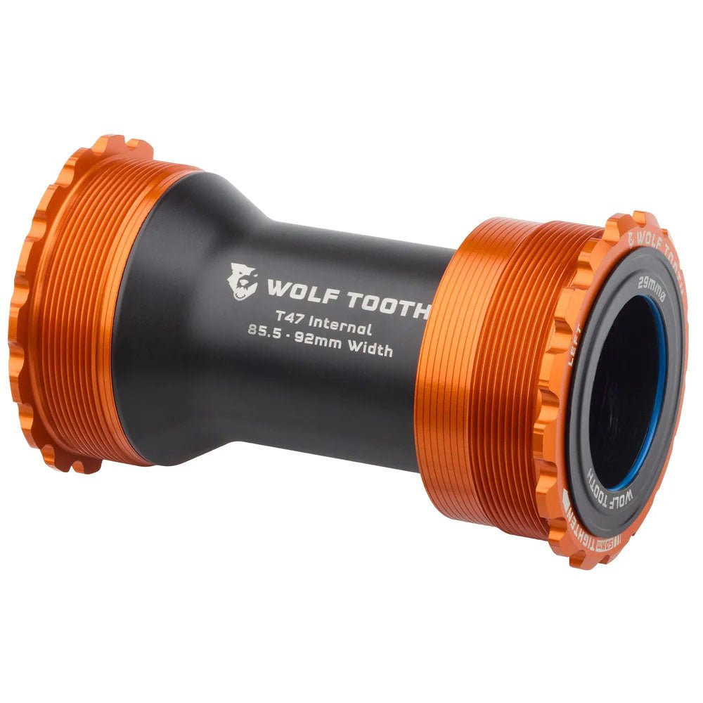 Bottom Brackets Wolf Tooth Wolf Tooth Bottom Bracket - T47 Inboard 85.5/92mm For 29mm Spindle Orange Dark Slate Gray