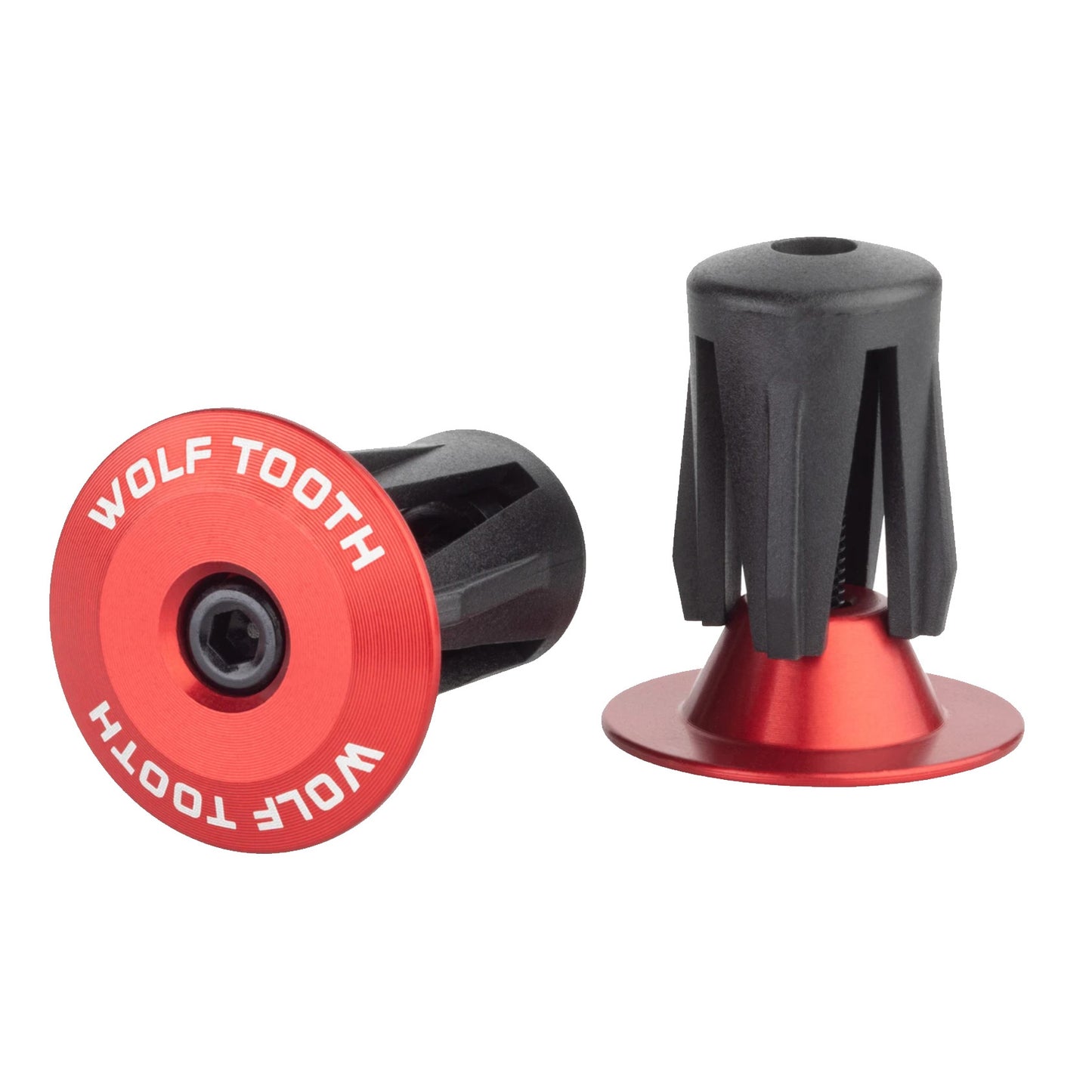 Bars Ends & Plugs Wolf Tooth Wolf Tooth Alloy Bar End Plugs - Red Tomato