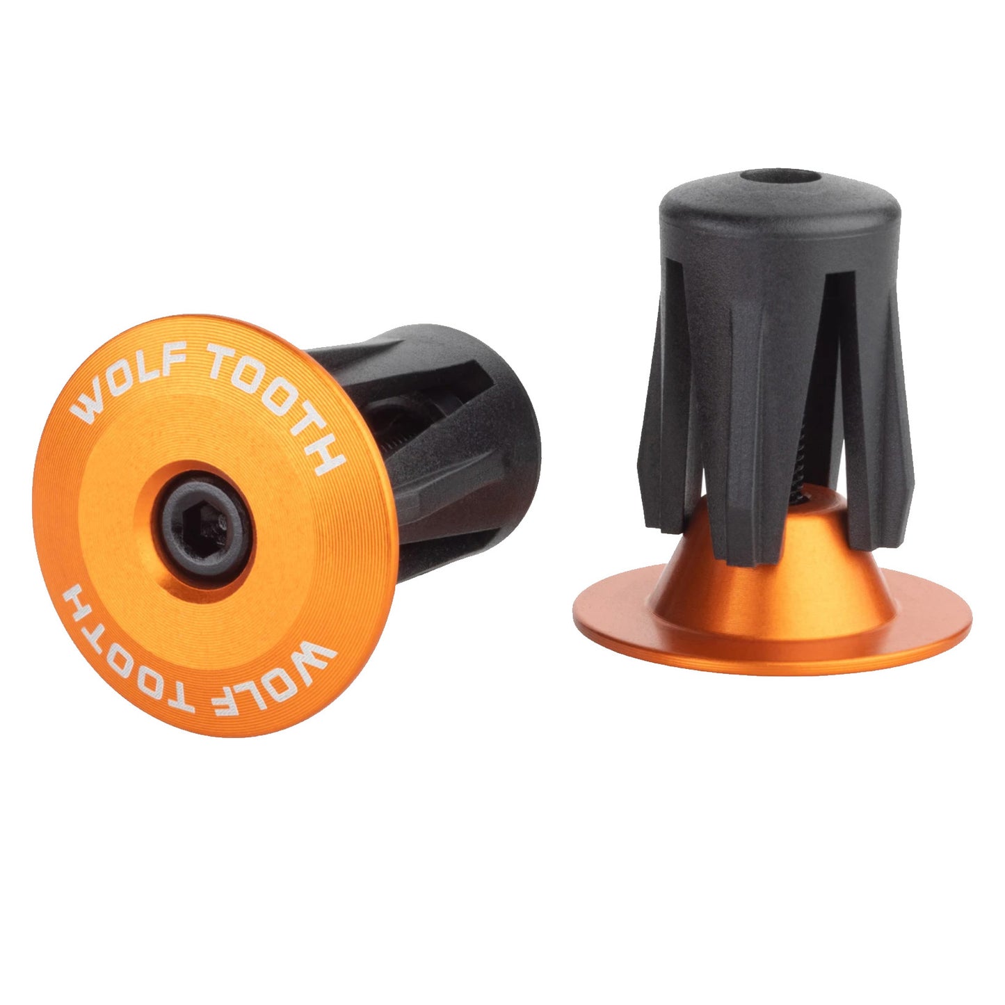 Bars Ends & Plugs Wolf Tooth Wolf Tooth Alloy Bar End Plugs - Orange Dark Slate Gray