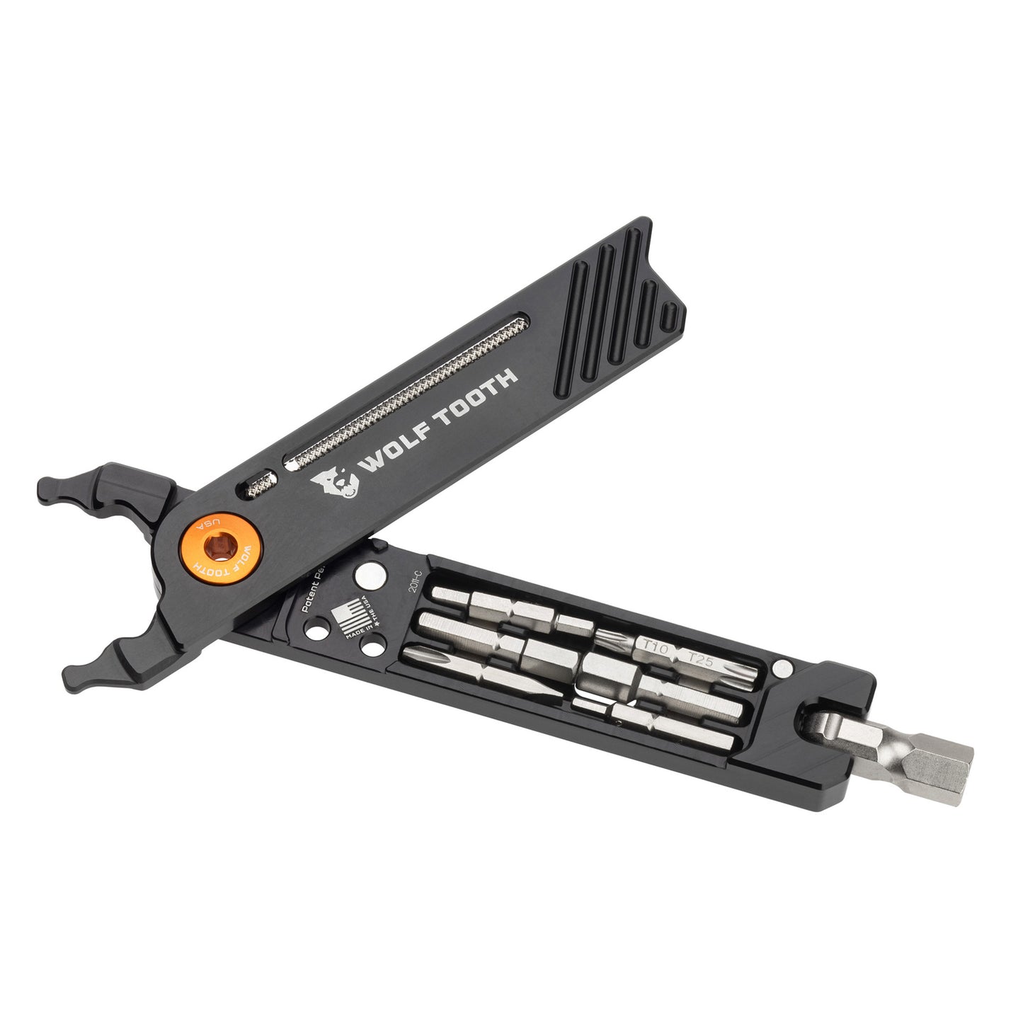 Multi Tools Wolf Tooth Wolf Tooth 8-Bit Pliers Orange Bolt Dim Gray