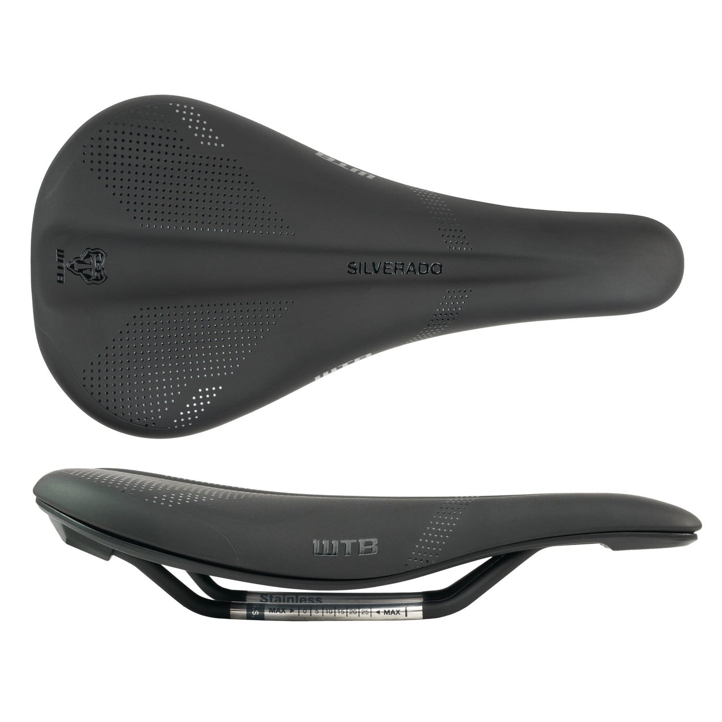 Saddles WTB WTB Silverado 265 Fusion Form Saddle - Stainless Black Medium Dark Slate Gray