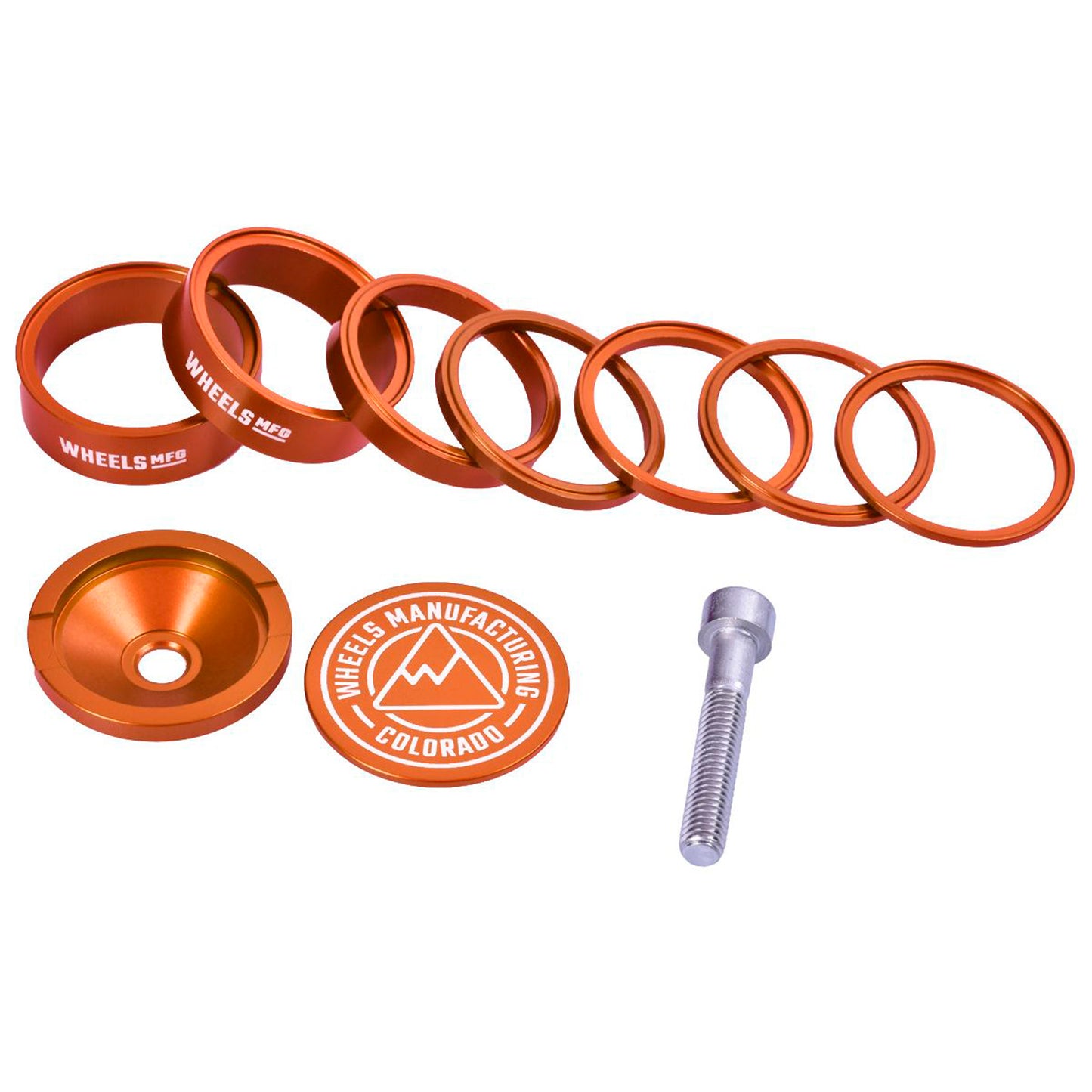 Headset Spacers Wheels Manufacturing Wheels Manufacturing Pro StackRight Headset Spacer Kit - Orange Chocolate