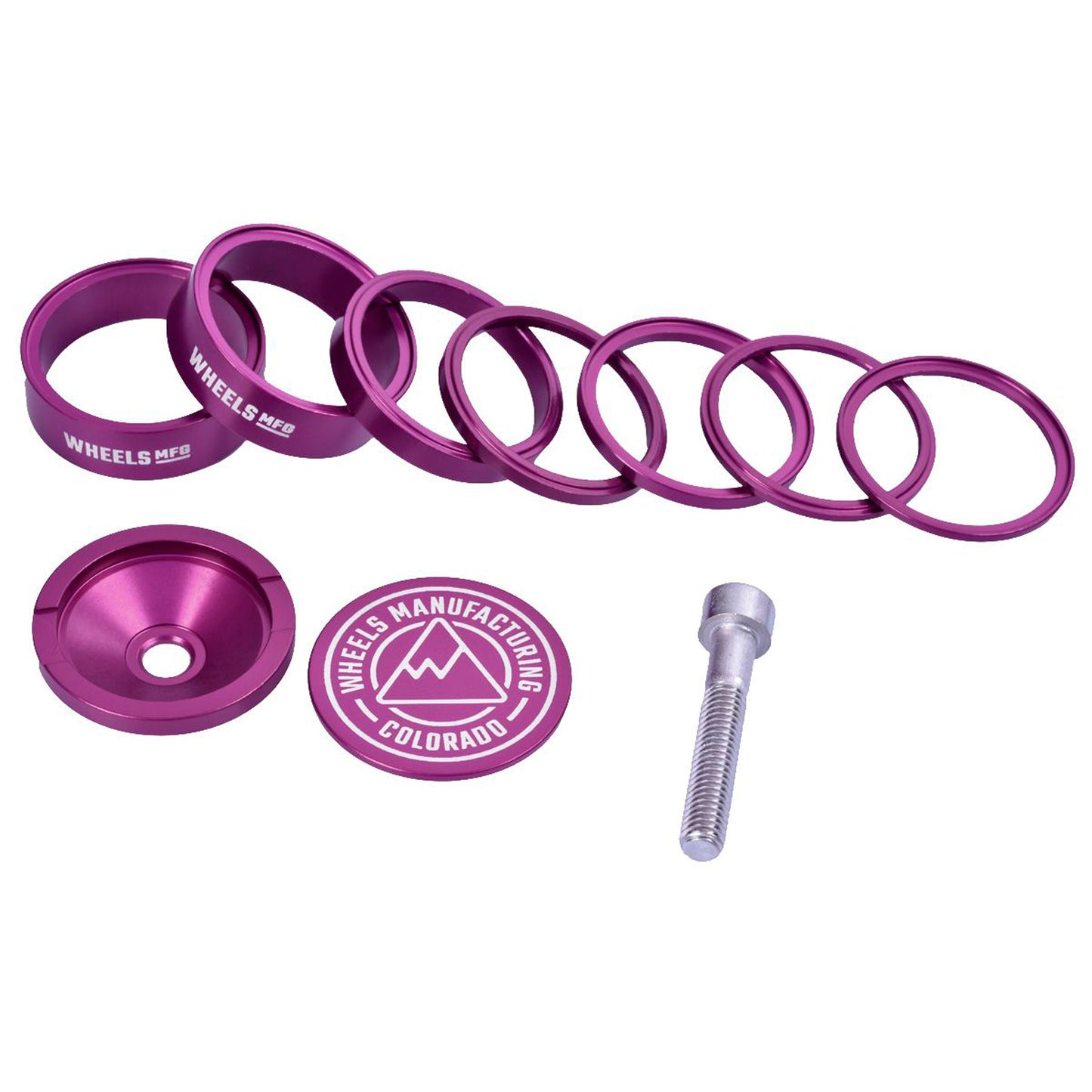 Headset Spacers Wheels Manufacturing Wheels Manufacturing Pro StackRight Headset Spacer Kit - Purple Maroon