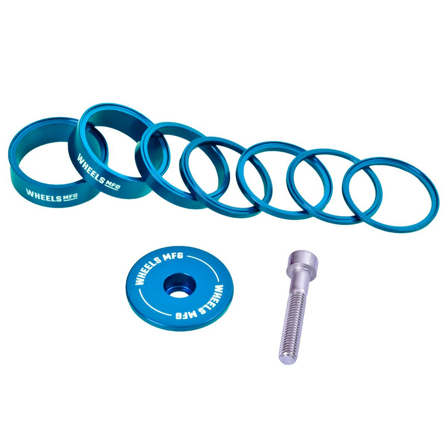 Headset Spacers Wheels Manufacturing Wheels Manufacturing Essential StackRight Headset Spacer Kit - Teal Lavender