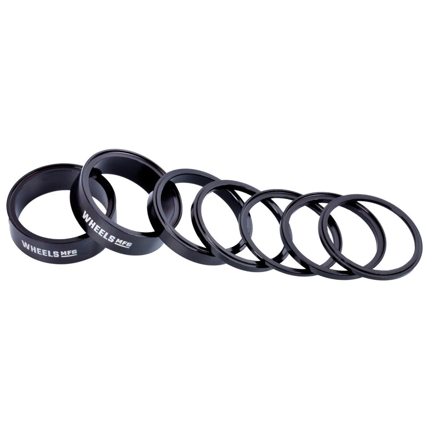 Headset Spacers Wheels Manufacturing Wheels Manufacturing StackRight Headset Spacer Kit - Black Dark Slate Gray
