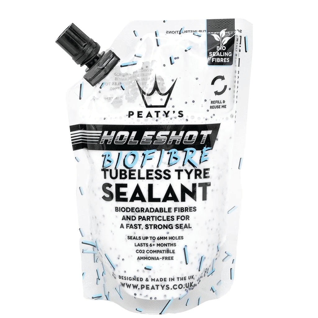Tubeless Sealants Peaty's Peatys Holeshot BioFibre Tubeless Tire Sealant 120ml Pouch Dark Slate Gray