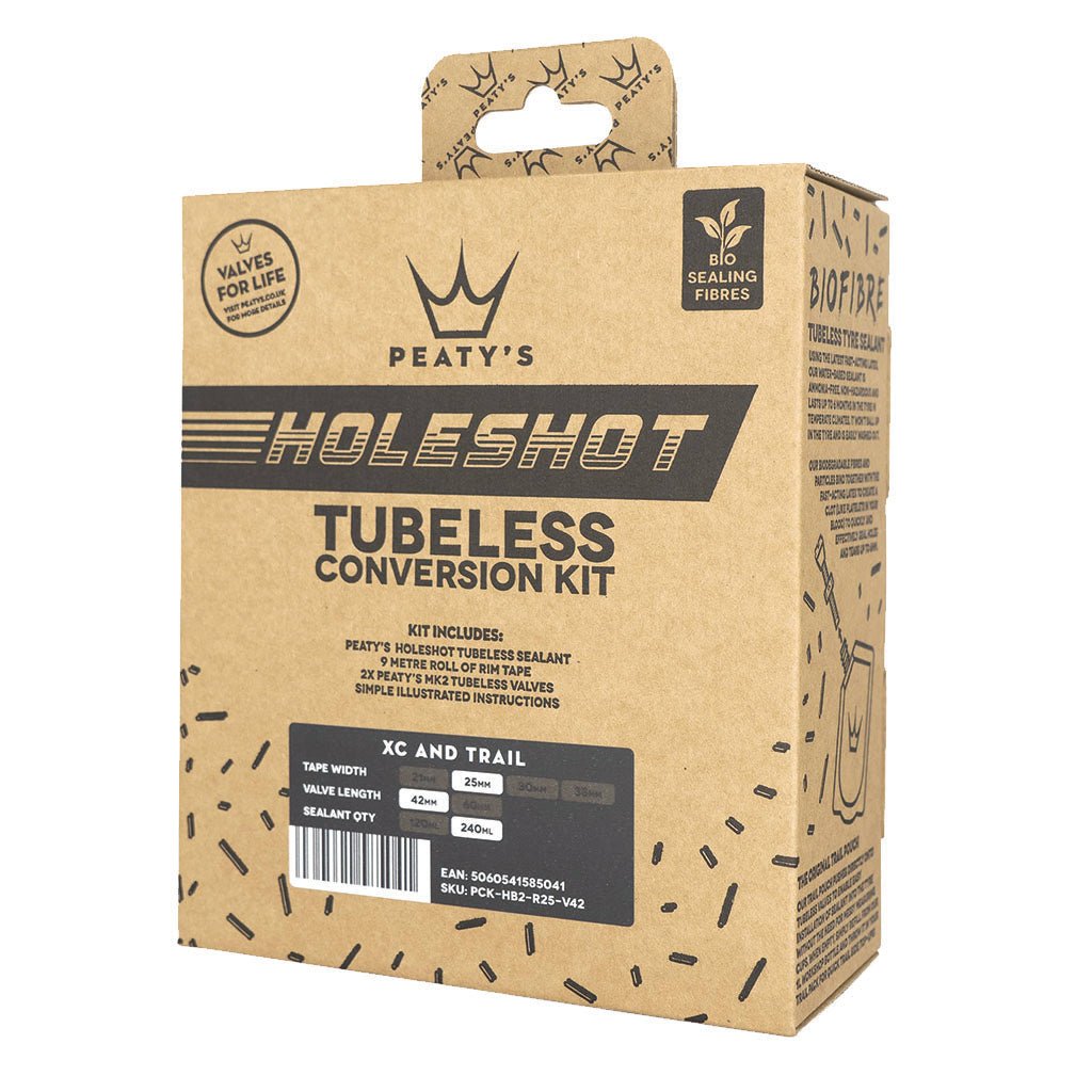 Tubeless Tape Peaty's Peatys Holeshot Tubeless Conversion Kit (25mm) XC Mtn Tan