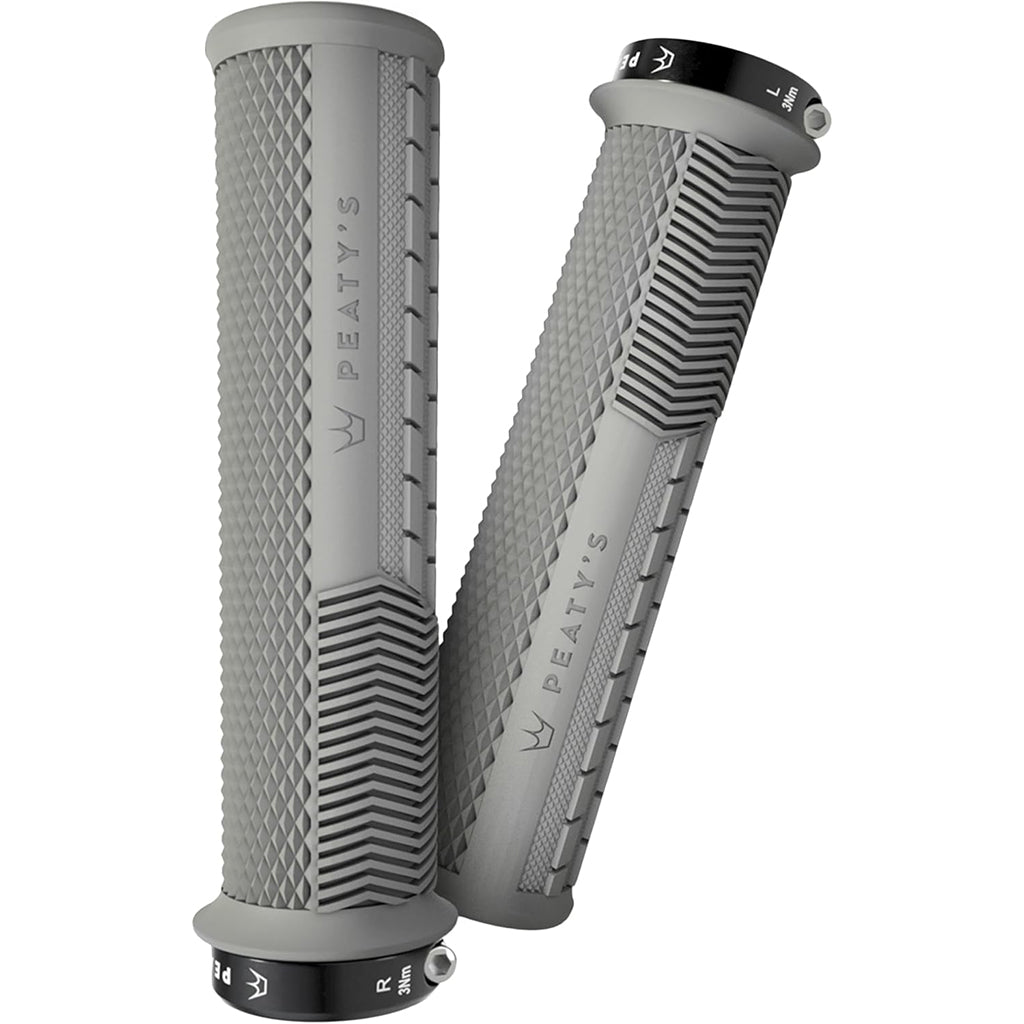 Lock-On Grips Peaty's Peatys Race Control Knurl Thin Lock-On Grips Pair Slate Light Slate Gray