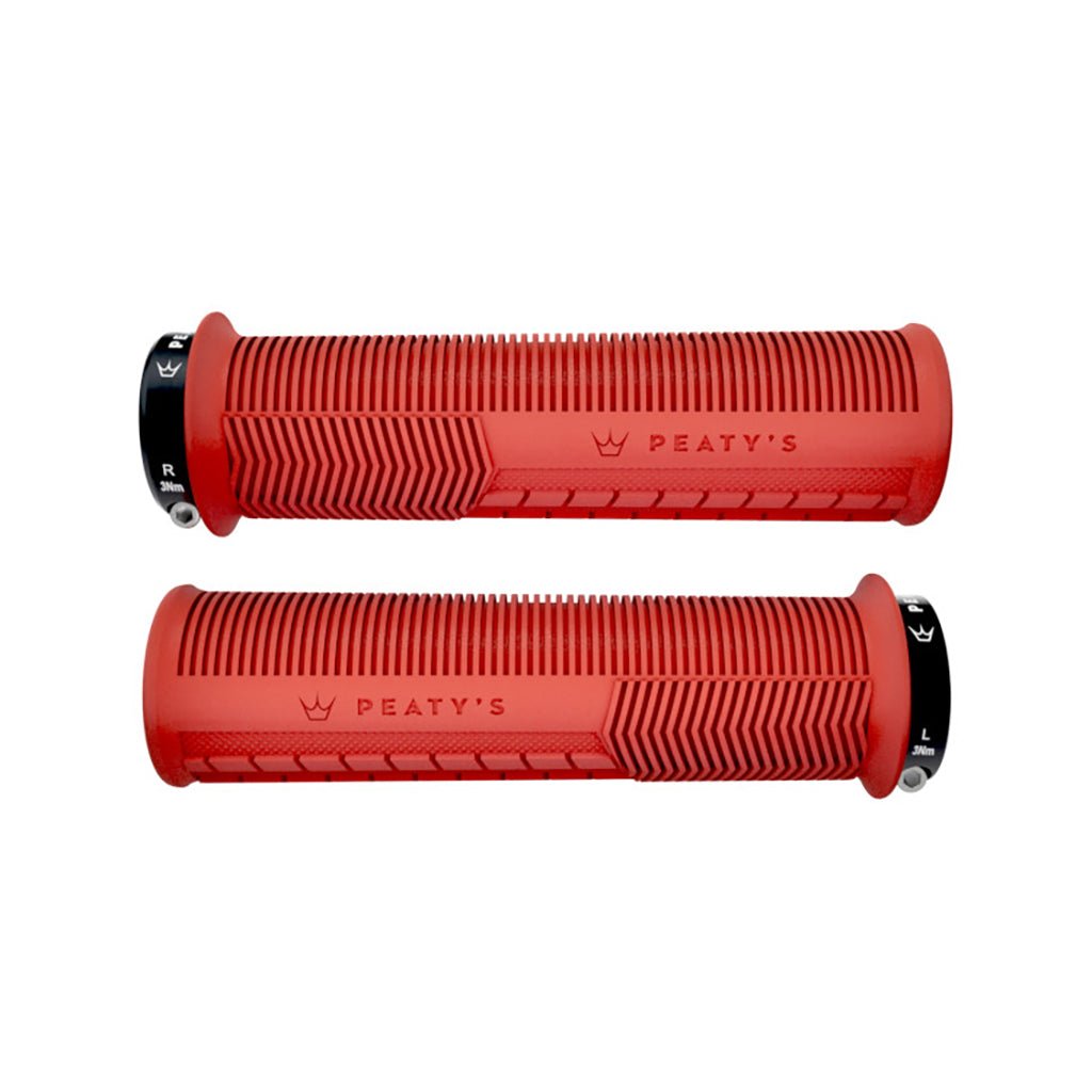 Lock-On Grips Peaty's Peatys Mushroom Thick Lock-On Grips Pair Red Brown