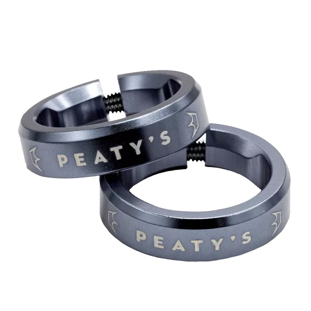 Lock-On Grip Clamps Peaty's Peatys Monarch Grip Lockrings Pair Slate Slate Gray