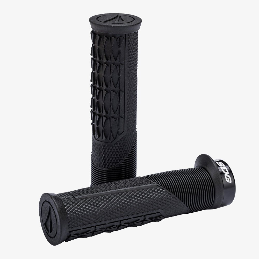 SDG Thrice OC Lock-On MTB Grips - Black-Black
