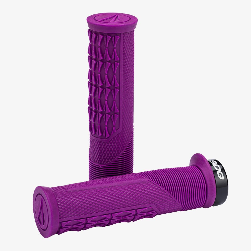 SDG Thrice OC Lock-On MTB Grips - Purple-Black