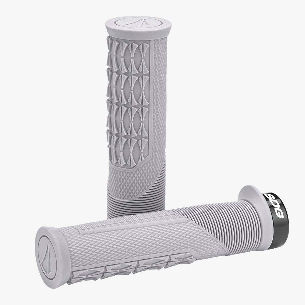 SDG Thrice OC Lock-On MTB Grips - Grey-Black