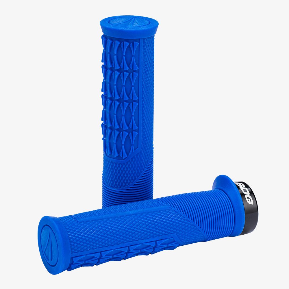 SDG Thrice OC Lock-On MTB Grips - Blue-Black