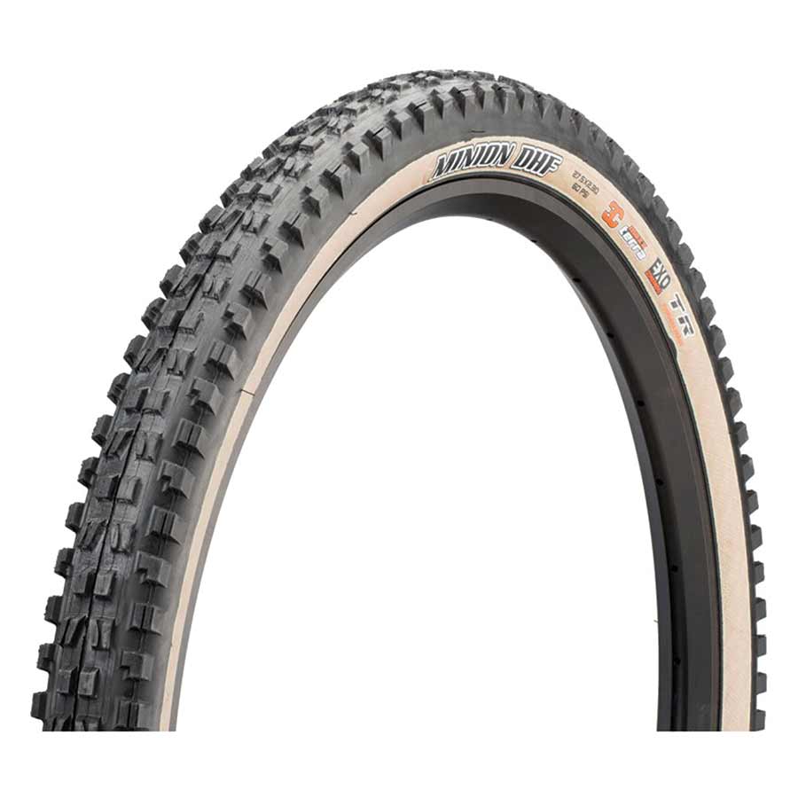 Tires Maxxis Maxxis Minion DHF Tire - 29 x 2.5 Tubeless Folding BLK/Dark Tan Dual EXO Wide Trail Dark Slate Gray