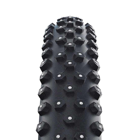 Tires Schwalbe Schwalbe Ice Spiker Pro Tire - 27.5 x 2.6 Tubeless Folding BLK Performance RaceGuard Double Defense 344 Aluminum Studs Dark Slate Gray