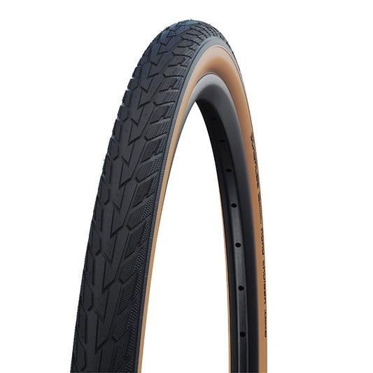 Tires Schwalbe Schwalbe Road Cruiser Mountain Tire 27x1-1/4 Wire GreenCompound K-Guard 50TPI Black Dark Slate Gray
