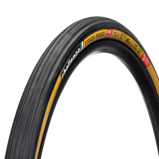 Tires Challenge Challenge Strada Bianca TLR Tire 700x40C Folding Tubeless Ready Natural SuperPoly PPS 260TPI Tanwall Dark Slate Gray