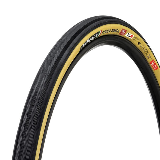 Tires Challenge Challenge Strada Bianca TLR Road Tire 700x45C Folding Tubeless Ready SmartPlus SuperPoly 300TPI Tanwall Dark Slate Gray