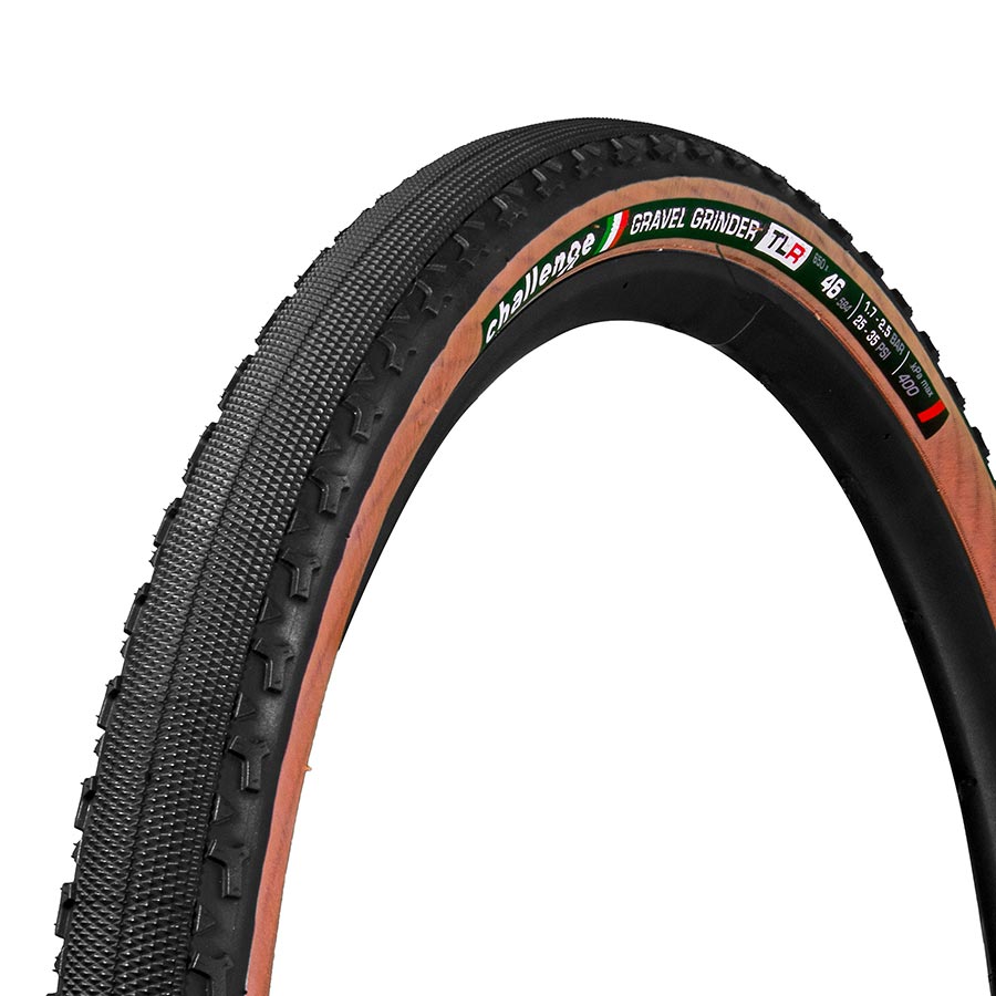 Tires Challenge Challenge Gravel Grinder TLR Tire 650x46C Folding Tubeless Ready Vulcanized Nylon 120TPI Tanwall Dark Slate Gray